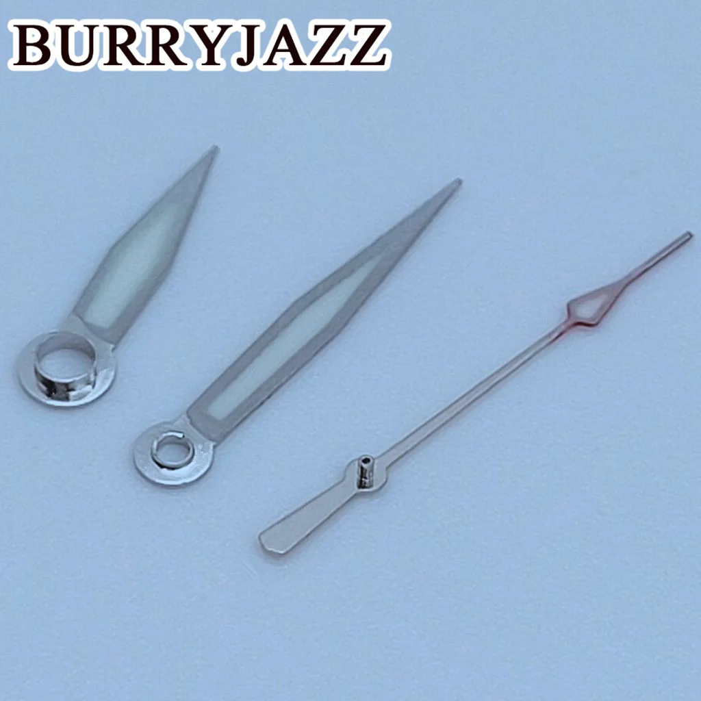 BURRYJAZZ 실버 골드 핸즈, 야광 그린 시계, NH35, NH36, NH38, 7S26, 7S36, 4R35, 4R36