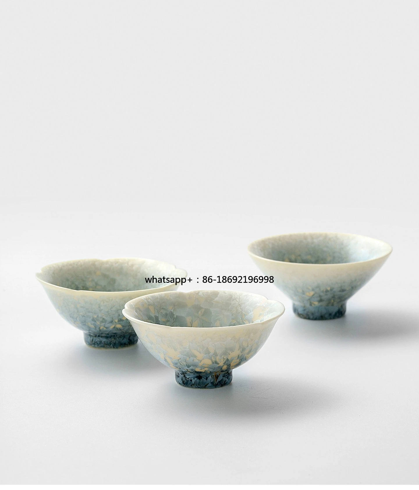80ML Kiln Crystallization Ice Flower Mouth Cup Master Cup Ceramic Travel Tea Set Teacup Set Gift
