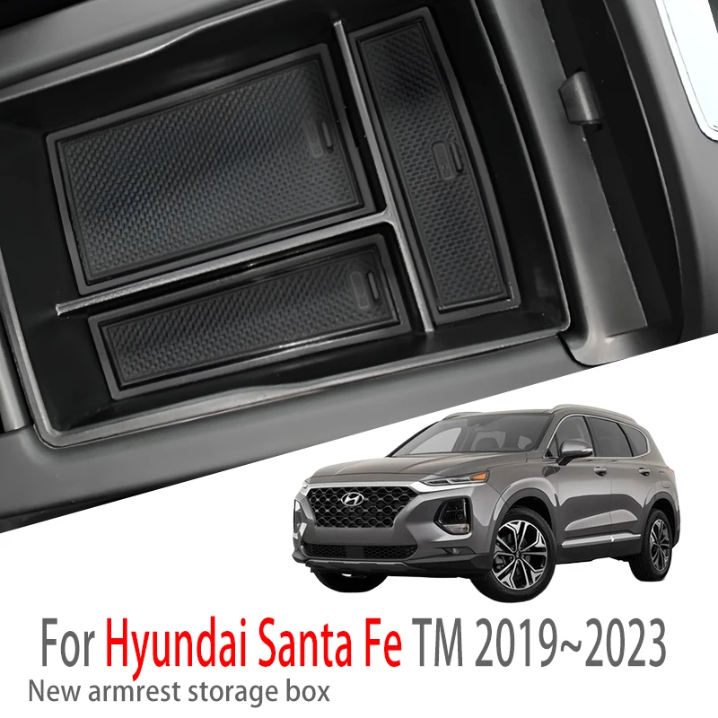 Auto Parts Suitable For Hyundai Santa Fe TM 2019~2023 2020 Car Center Console Armrest Storage Box Multifunctional Accessories