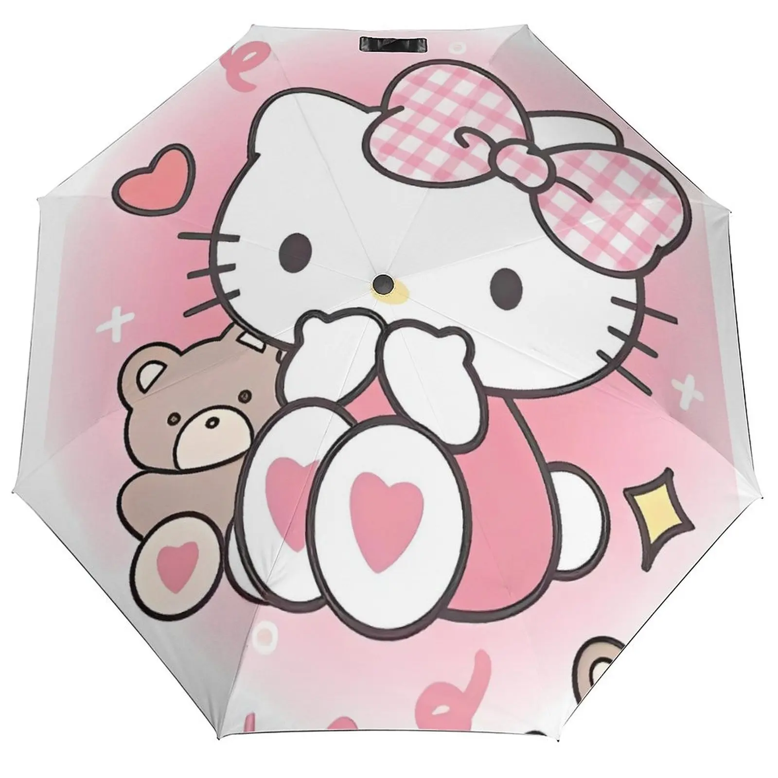 

Японский зонт «Hello Kitty», автоматический зонт от солнца с милым мультяшным котом для мужчин и женщин, эстетический складной зонт от дождя на заказ