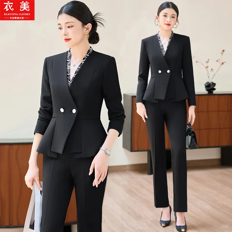 Women's Suit Set for Spring and Autumn, Teacher Workwear, Professional Suit, Formal High-end General Manager Workwear, Business