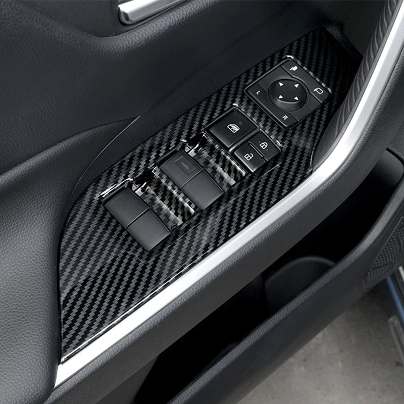 For Toyota RAV4 2019 2020 ABS plastic LHD Car Door Window glass Lift Control Switch Panel Cover Trim Car accessories 4PCS