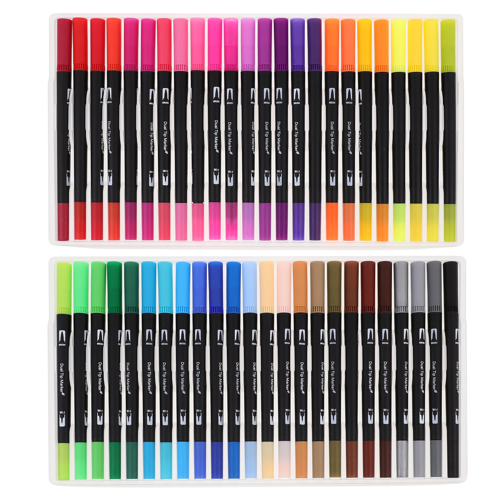 

48 Pcs Watercolor Brush Markers Coloring Double Head Sketching Pens for Adult Kids Artists with Fine Dual Tip Design