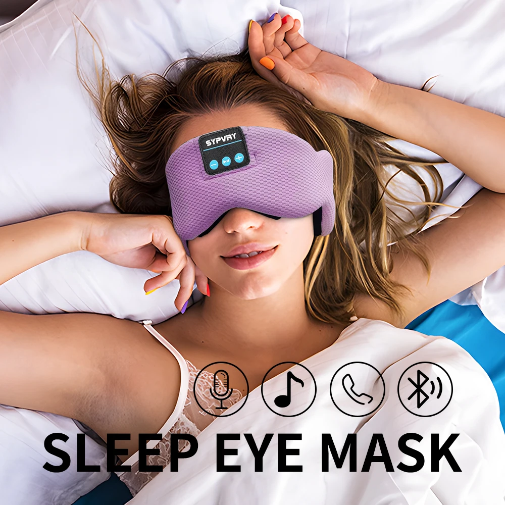 SYPVRY Bluetooth Sleep Mask 3D HD - Exceptional Audio and Light - Blocking Bluetooth Sleep Mask with 3D HD