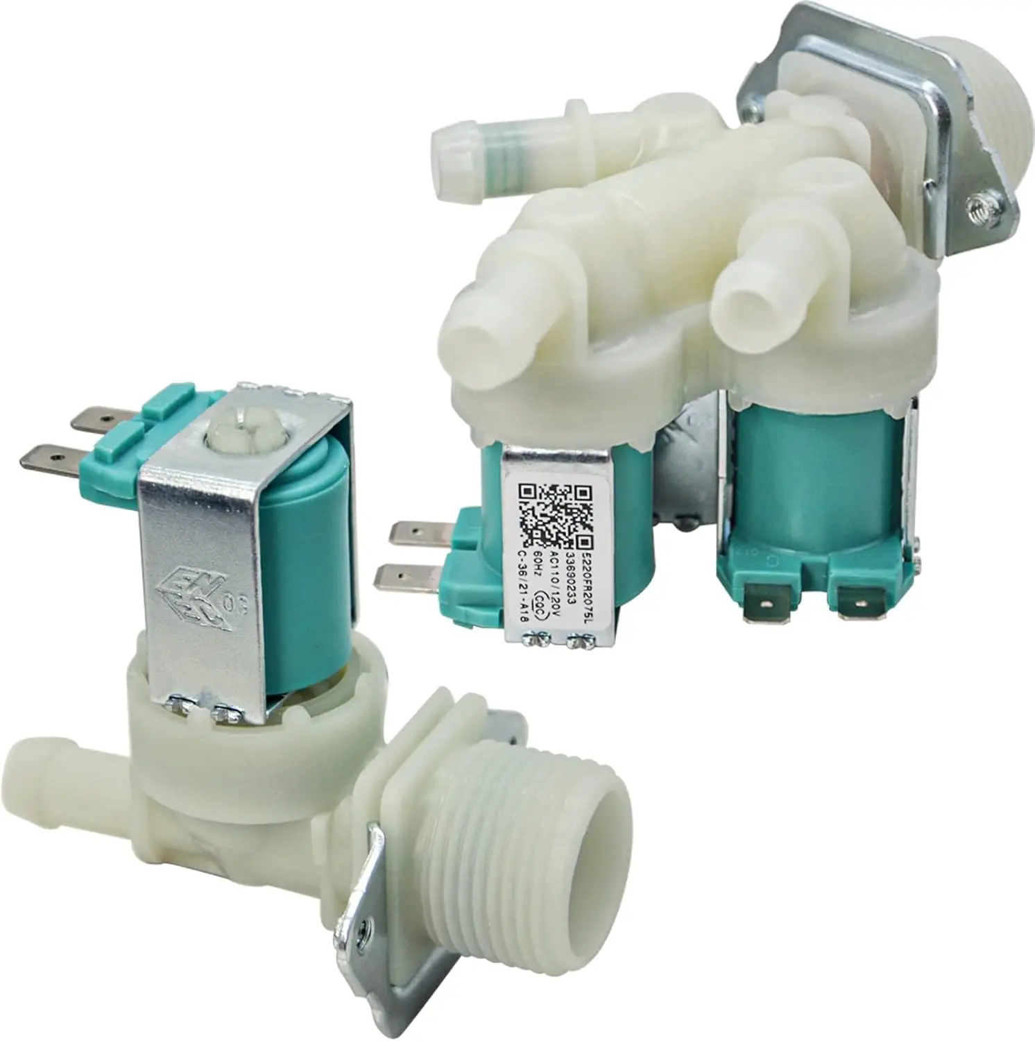 5220FR2075L And 5220FR2006H Cold & Hot Washer Water Inlet Valve Replacement for LG & Kenmore, Replace 5221ER1003A 5220FR2006
