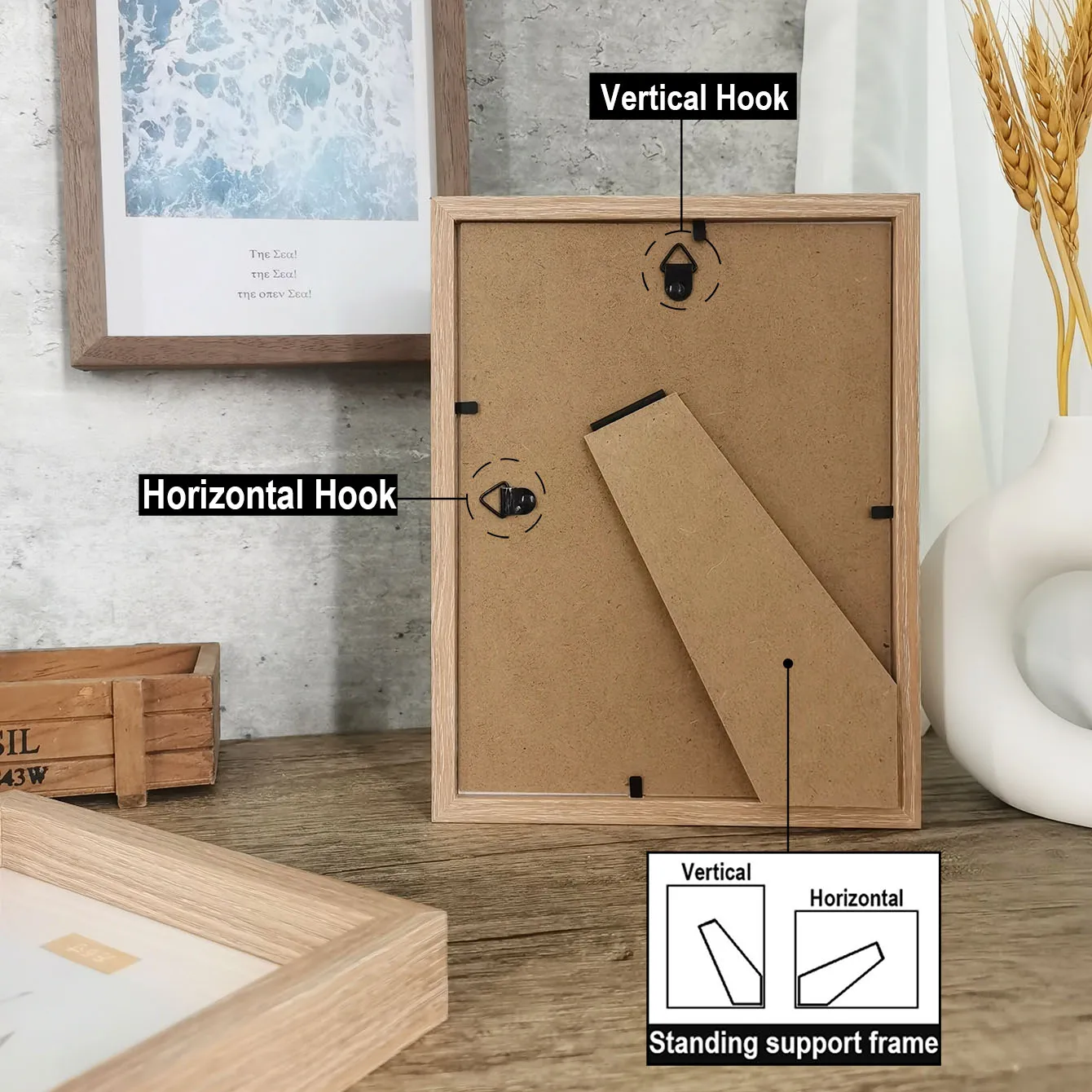 1Pc Wood Photo Frames For Picture Wall Decorative Frame10X15 15X20 20X25 A4 Pictures Frame Stand For Desktop Commemorative Gift