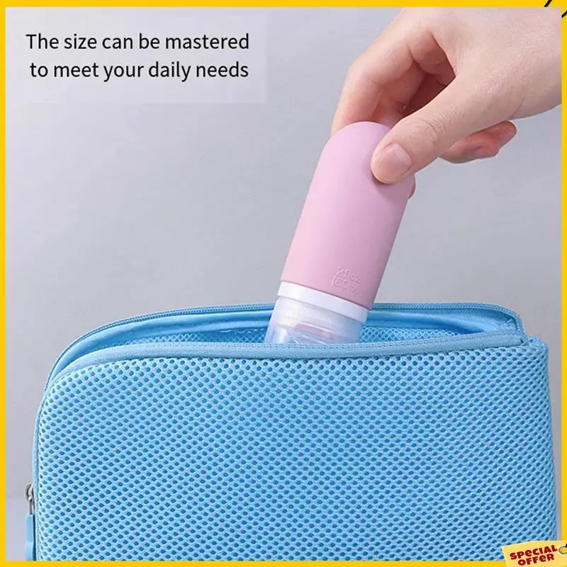 A24P ポータブルシリコントラベルボトル空の詰め替えパッキングローションシャンプー容器クリーム旅行 (90ml C)