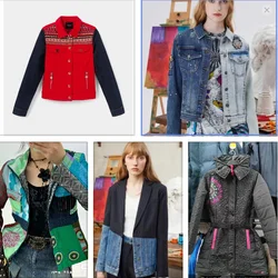 Foreign trade original single Spain uneven fashion wool sticker mother printed color button wool coat