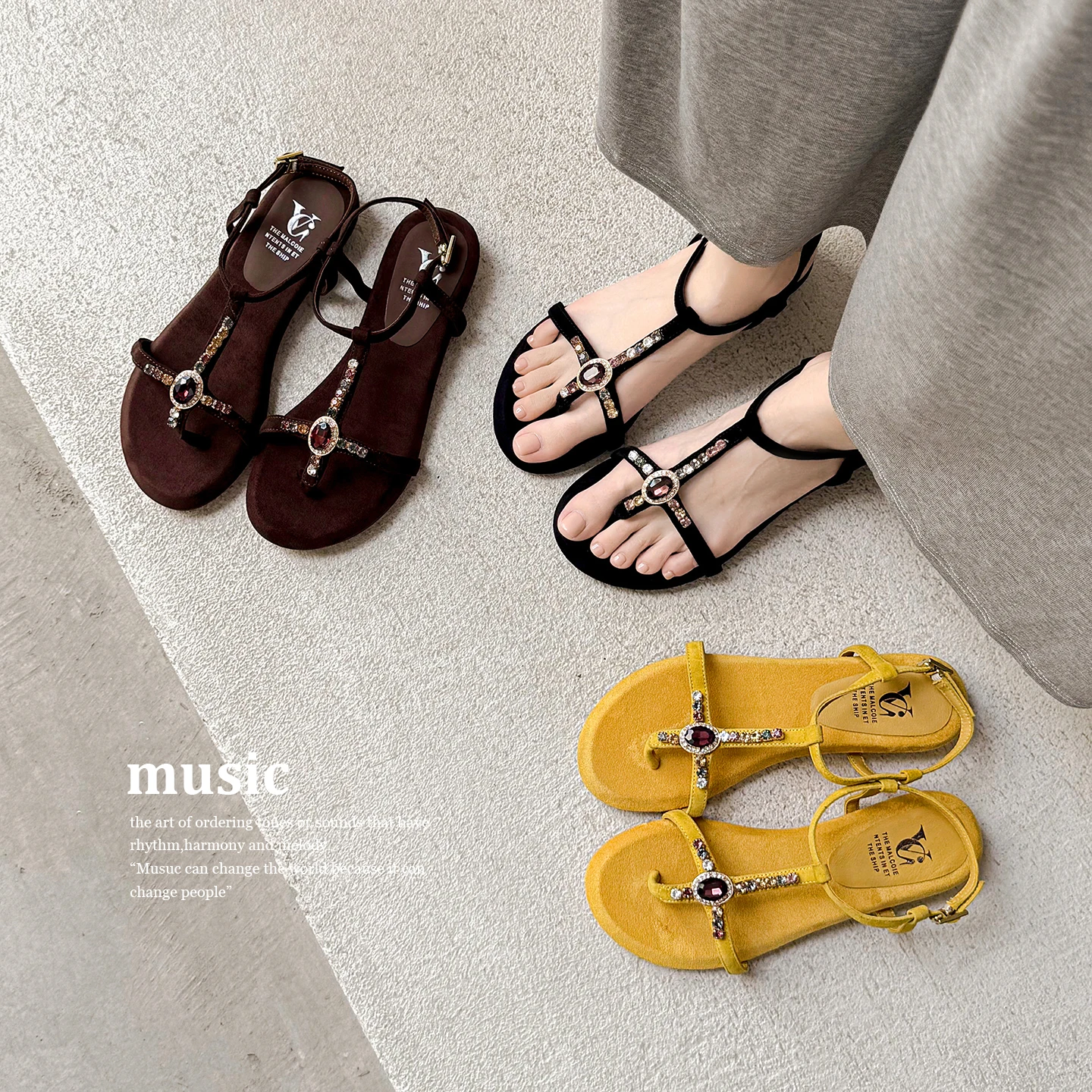 2026 new summer women sandals natural leather 22-25cm kid suede+sheepskin split toe cross-strap rhinestone women shoes fashion