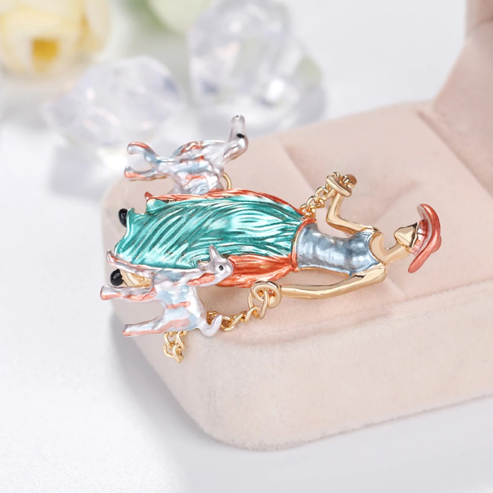 Clothes New Cute Animal Fashion Jewelry Enamel Girls Bag Lapel Pins Suit Scarf Clip Two Dogs Brooches Lady Brooch Pins