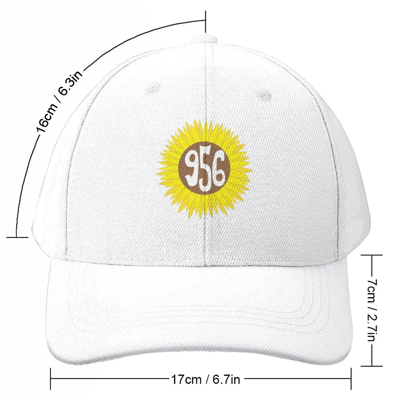 Hand Drawn Texas Sunflower 956 Area Code Baseball Cap Military Tactical Cap Fluffy Hat New In The Hat Women's Men's