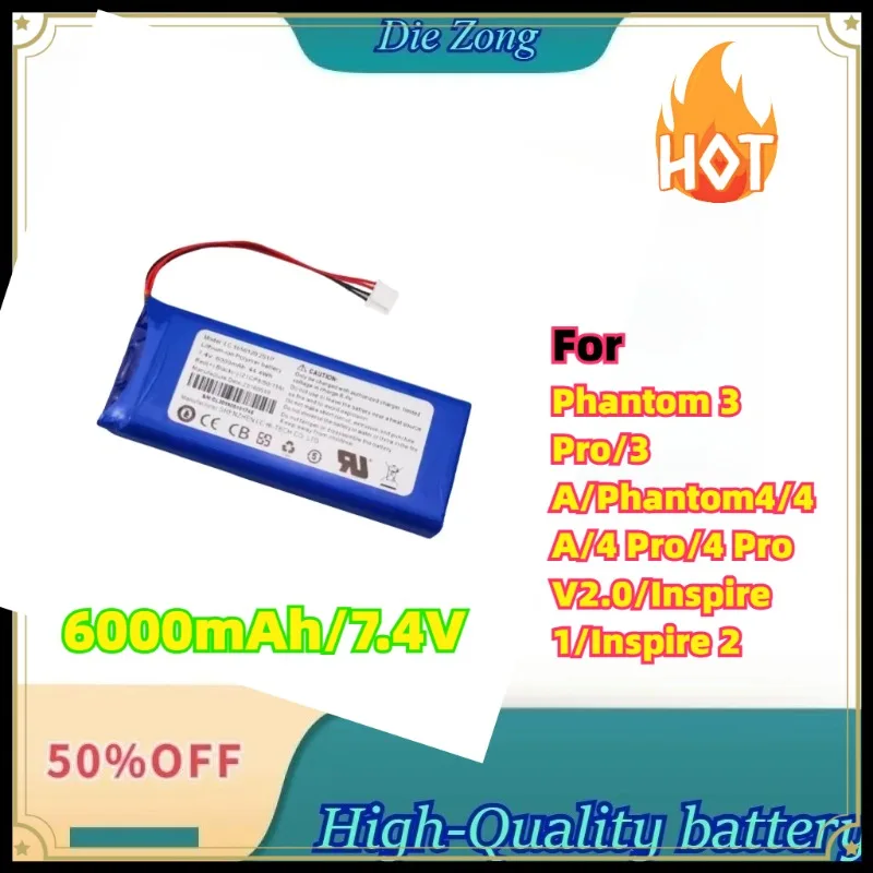 

New For Phantom 3 Pro/3 A/Phantom4/4 A/4 Pro/4 Pro V2.0/Inspire 1/Inspire 2 (6000mAh/7.4V) Compatible Remote Controller Battery