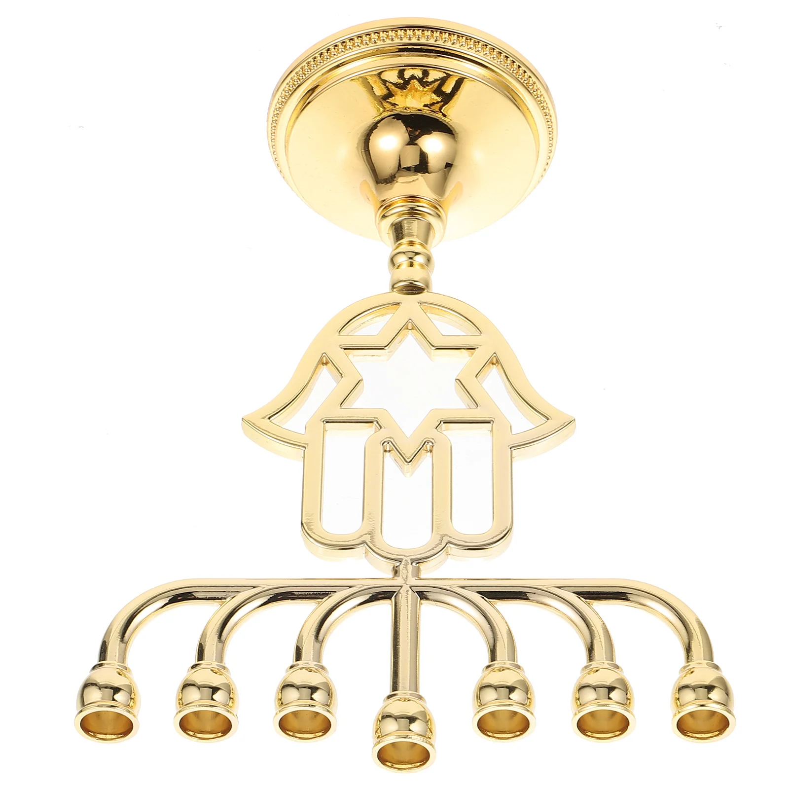 

7-Branch Golden Metal Candlestick Vintage Candelabrum For Hanukkah Wedding Church Home Decor Tealight Holder Tabletop Ornament