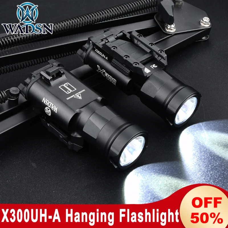 WADSN Metal X300UH-A Flashlight Hight Power White LED Light 800lumens Hunting Pistol Hanging Scout Lamp Fit 20mm Picatinny Rail