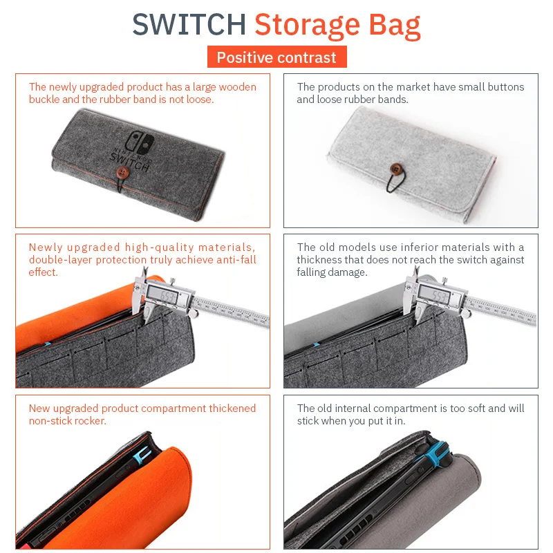 for Switch Felt Storage Bag Game Console Protective Cover Multifunction Game Card Charging Cable Case For Nintendo Switch