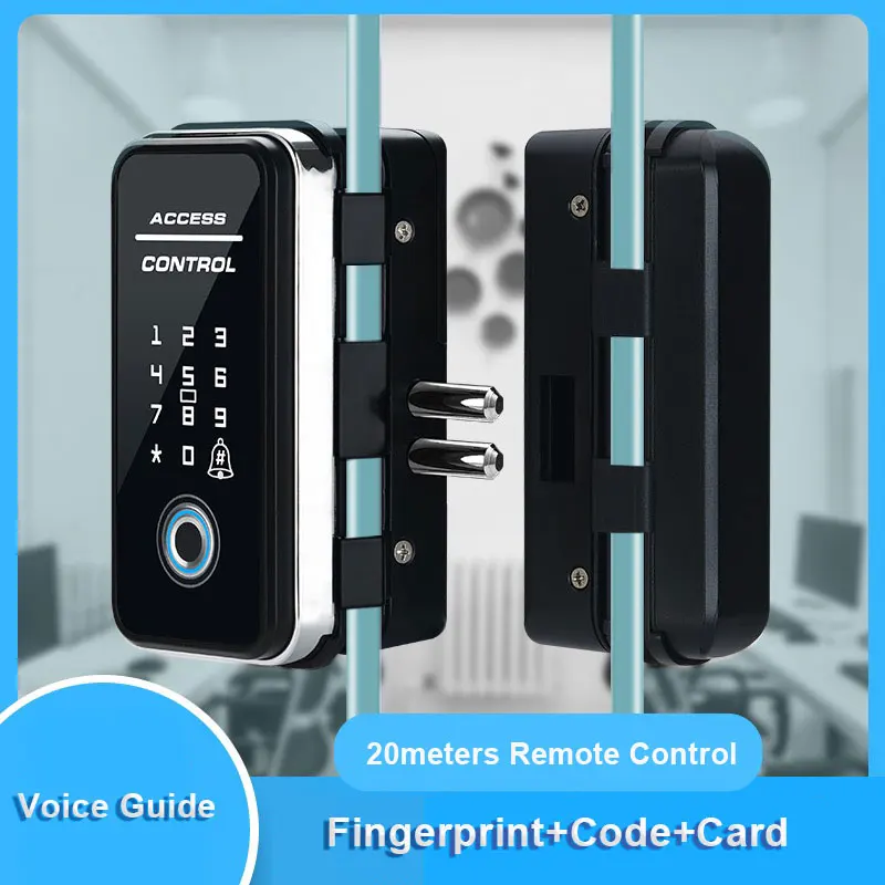 

Keyless Entry Office Glass Fingerprint/Card/Code/RM Door Lock RFID Card Digital Lock Professional Glass Door Remote Control Lock