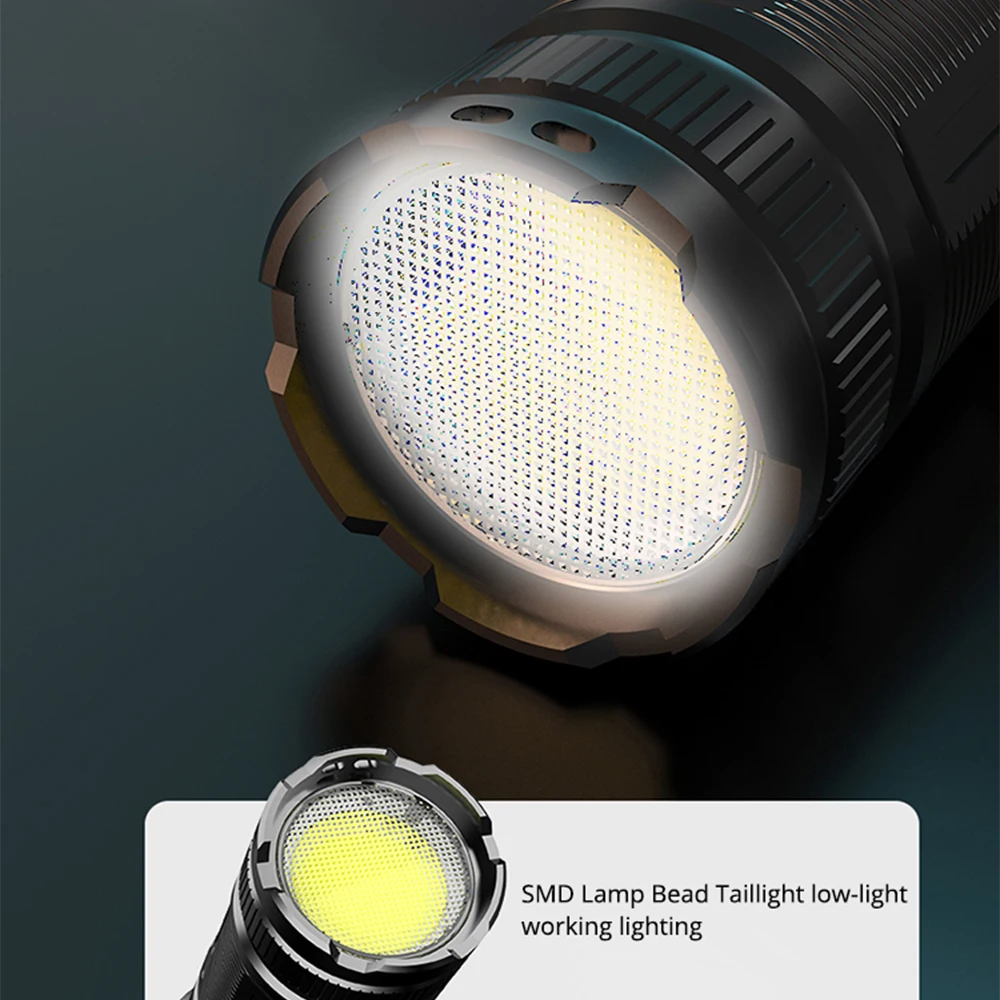 High Power LED Flashlights Long Range Tactical Torch Ultra Bright Lamp Built-in Battery Lantern Outdoor Emergency Spotlight