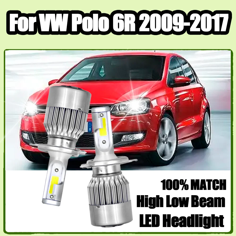 

2PCS 20000LM Auto Headlamp 120W H4 Led Car Headlight Bulbs 6000K White Car Light Bulbs High Power 12V For VW Polo 6R 2009-2017