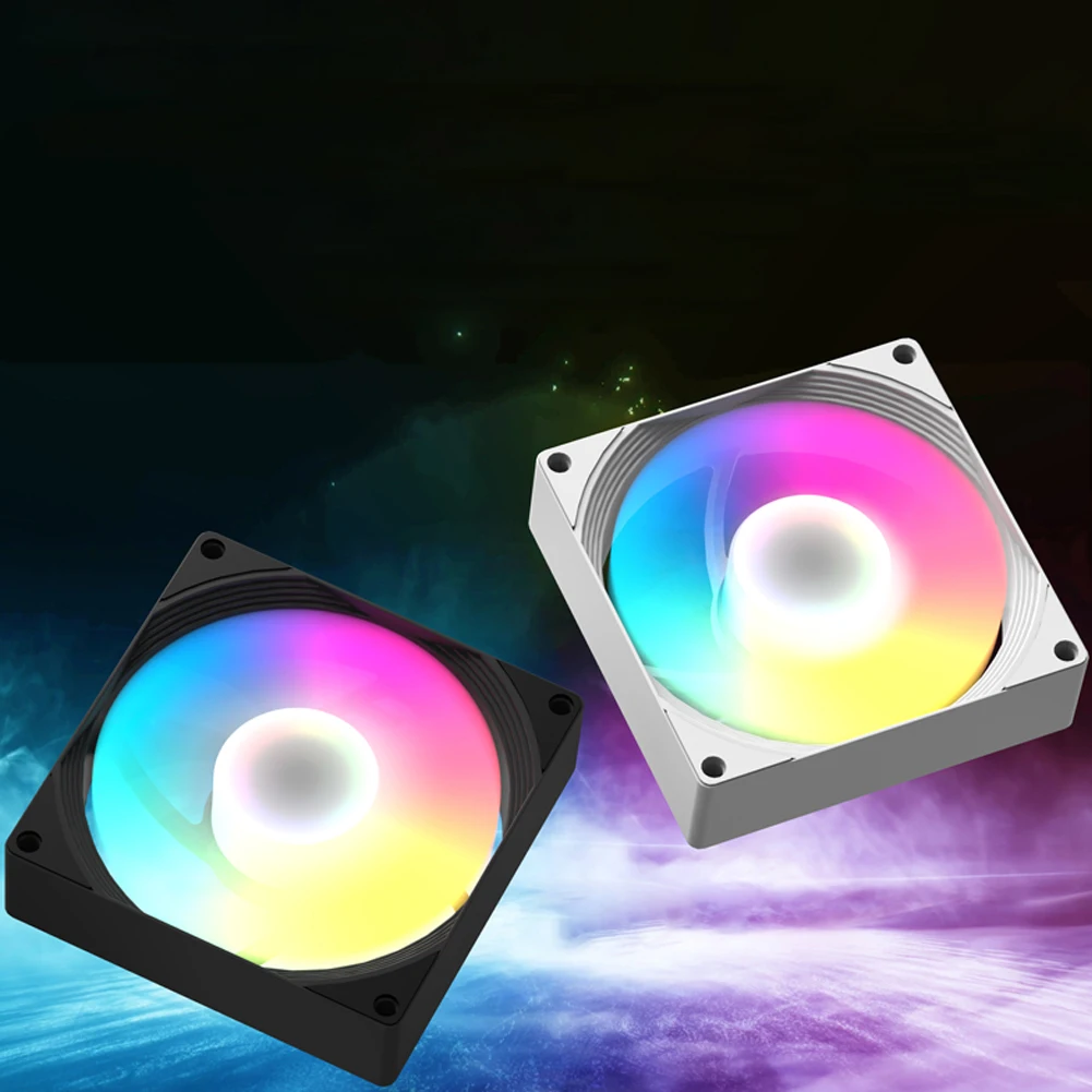 

Бесшумный компьютерный вентилятор с ШИМ, 9 см, скорость 800-1800 об/мин, тихий охлаждающий вентилятор, 4-контактный RGB-вентилятор для корпуса компьютера и жидкостного радиатора