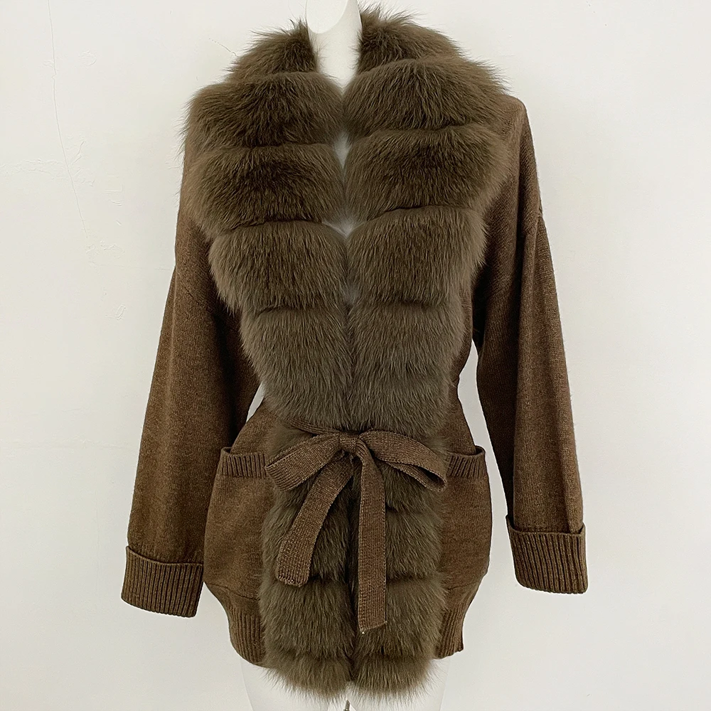 

Real Fox Fur Jackets Women Cardigan Femme Sweaters & Jumpers Women's Sweater Real Fur Coats for Woman Oversized Sweater Lady