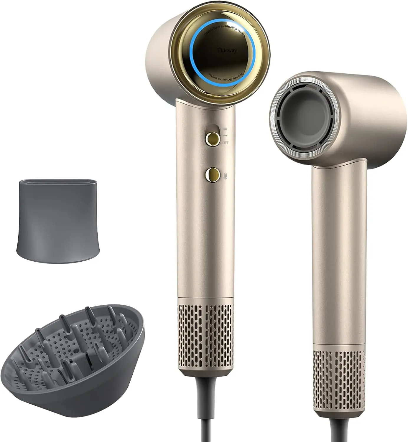 

Professional High-Speed Ionic Hair Dryer with Magnetic Diffuser, 110,000 RPM Brushless Motor for Fast Drying and Low Noise