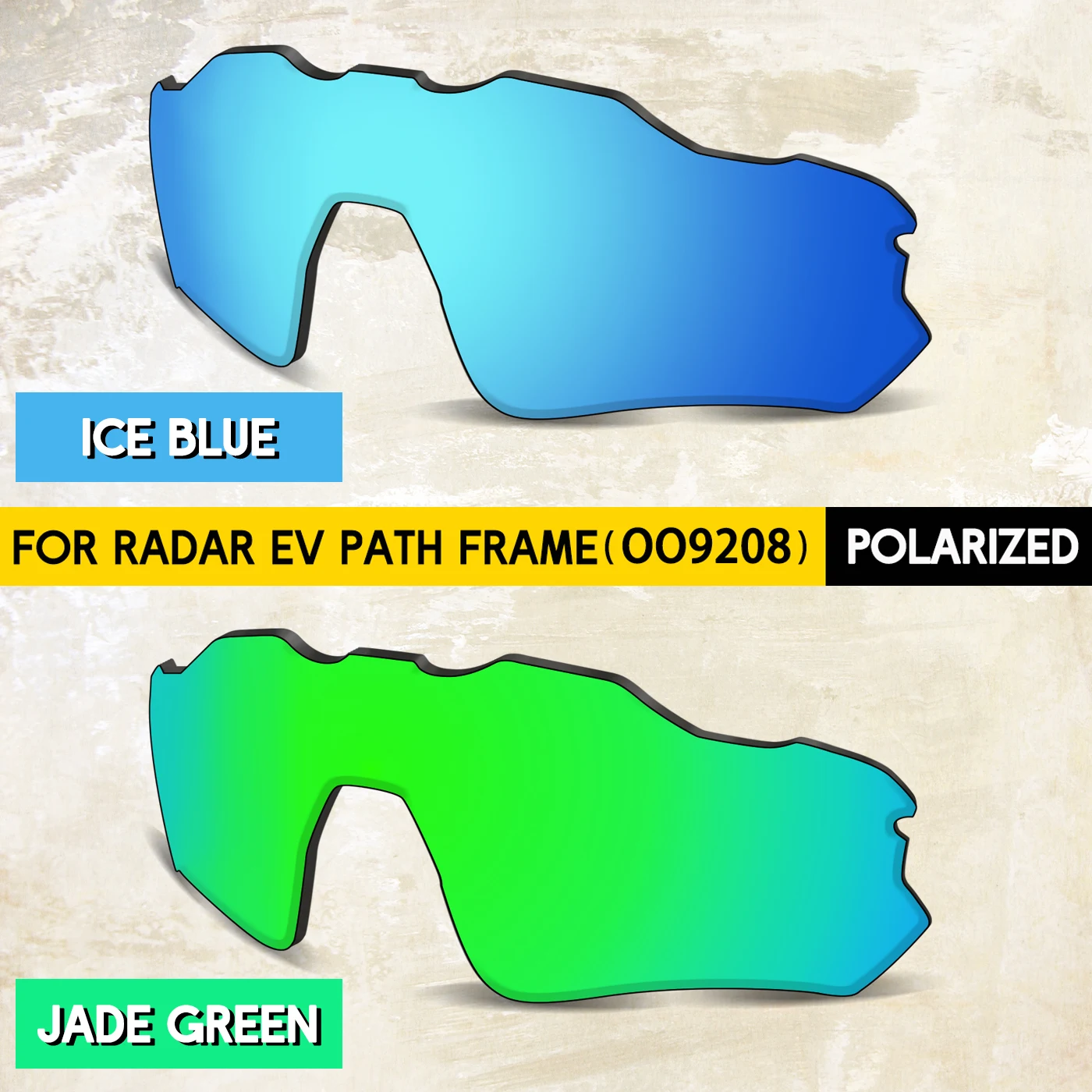 Dual Combo Pack 1.5mm Polarized Replacement Lenses for Oakley Radar EV Path OO9208 Sunglasses - Impact-Resistant Material