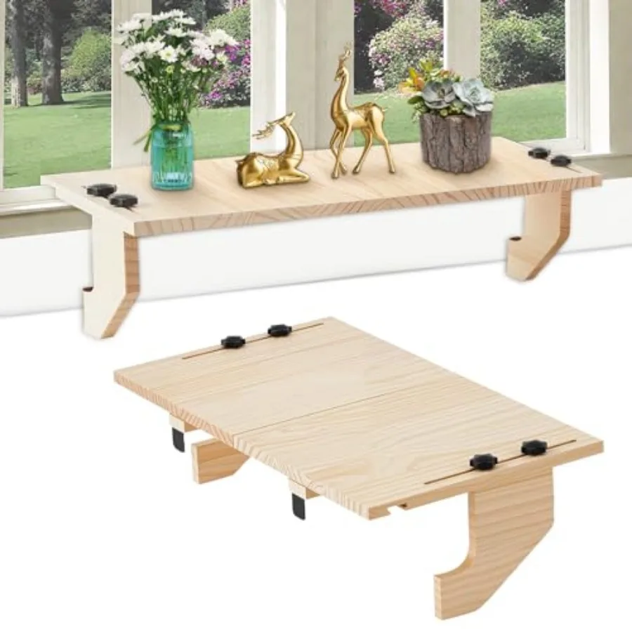 

Деревянная подставка-полка для растений на подоконник, 22 дюйма, удлинитель для подоконника, для комнатных растений, без сверления, удобный дизайн для арендаторов, простая установка