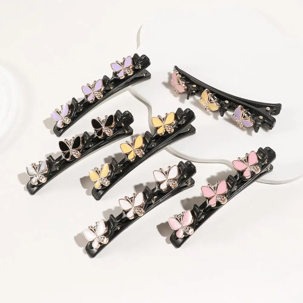 Stylish Hairpin Bang Hairpin Elegant Floral Hair Accessories for Women Double Layer Flower Decor Hair Clip Black for Wedding