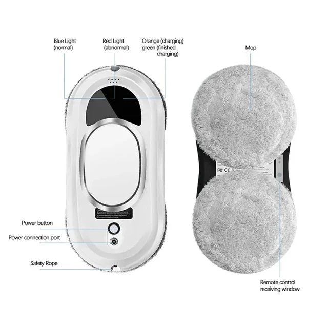 Electric Window Cleaning Robot 5600Pa Automatic & Remot Control Limpiacristales Vacuum Glass Washing Robot for Home Appliances 4 SparkClear Electric Window Cleaning Robot – 5600Pa Remote Control Glass Vacuum – view 4