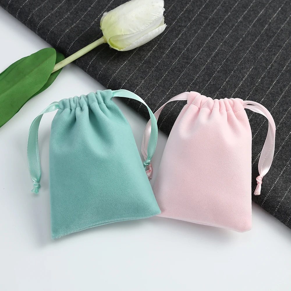 Mini Velvet Jewelry Small Gift Bags, Drawstring Packaging, Organizer Pouch for Girl, Wedding Favor, Candy, Goodie Bag, Tamanho 7x9cm, 50