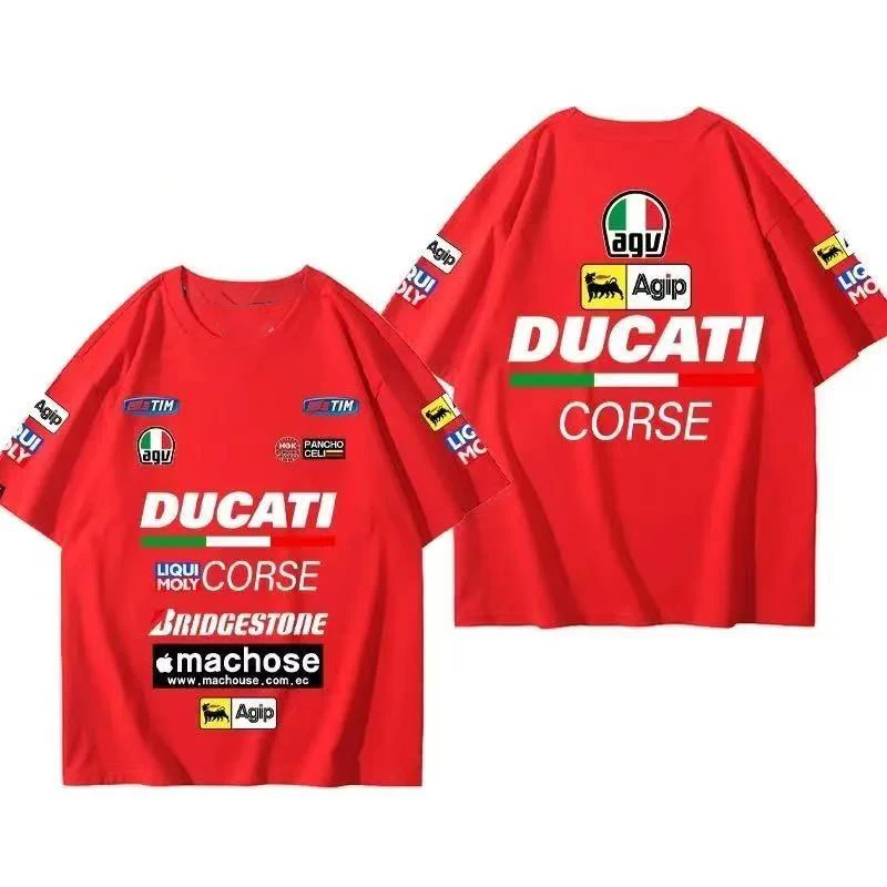 Ducati Motorcycle Riding Summer Men's Cotton Shirt Short Sleeve T-Shirt Moto Motorcycle Men's and Women's Fashion Clothing GP view 6