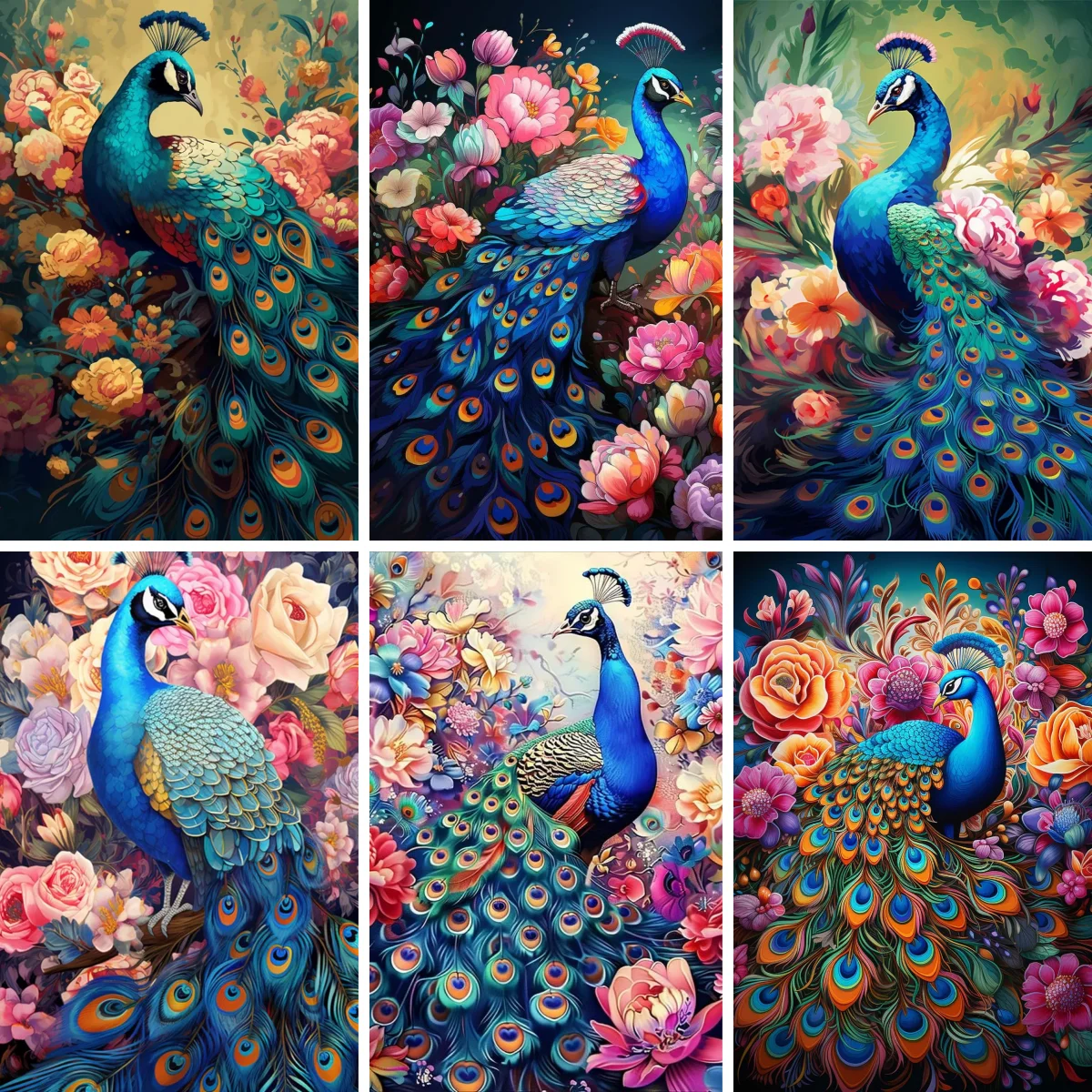 

5D DIY Diamond Painting Embroidery Beautiful Blue Green Peacock Full Square Handmade Rhinestone Mosaic Cross Stitch Home Decor