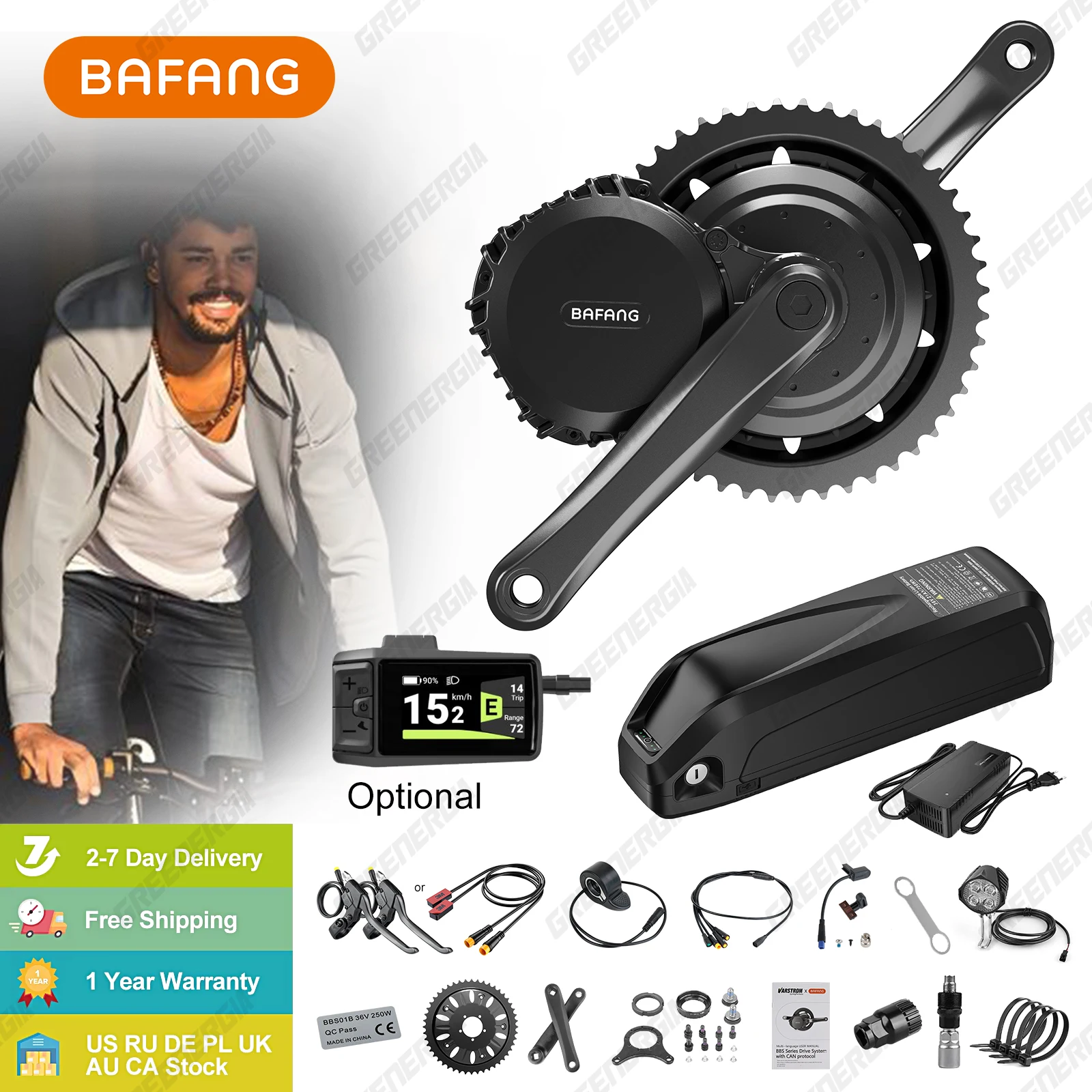 

Bafang BBSHD 1000W Motor Kit with Battery 20Ah Mid Drive 52V 48V Electric Bicycle Engine Kits For Ebike Conversion Complete Set
