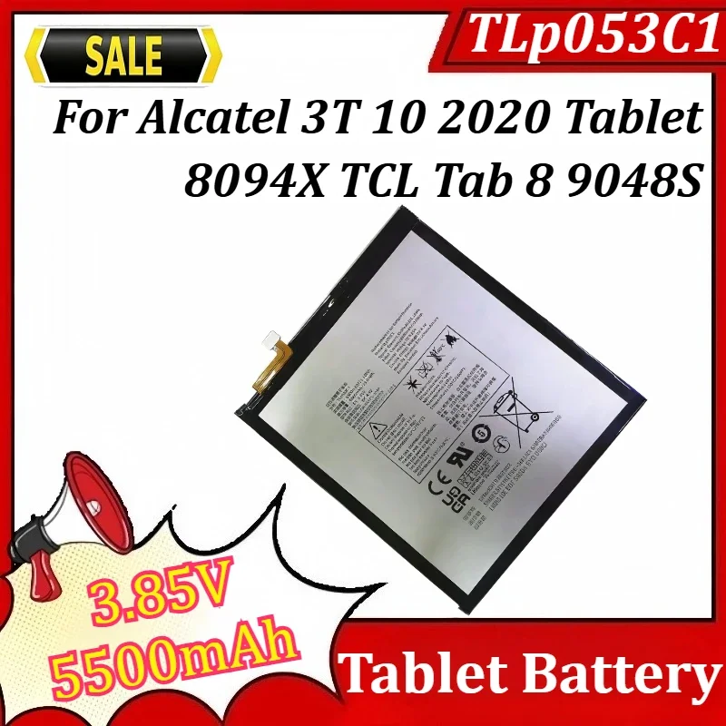 SWZY TLp053C1 3.85V 5500mAh Tablet Battery for Alcatel 3T 10 2020 Tablet 8094X TCL Tab 8 9048S Battery