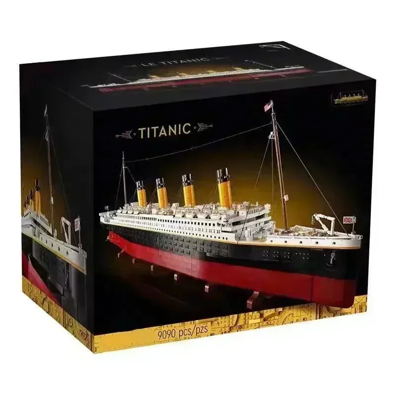 9090pcs Titani Compatible 10294 Titanic Large Cruise Boat Ship Steamship Bricks Building Blocks Children Toys Gifts 99023 2024