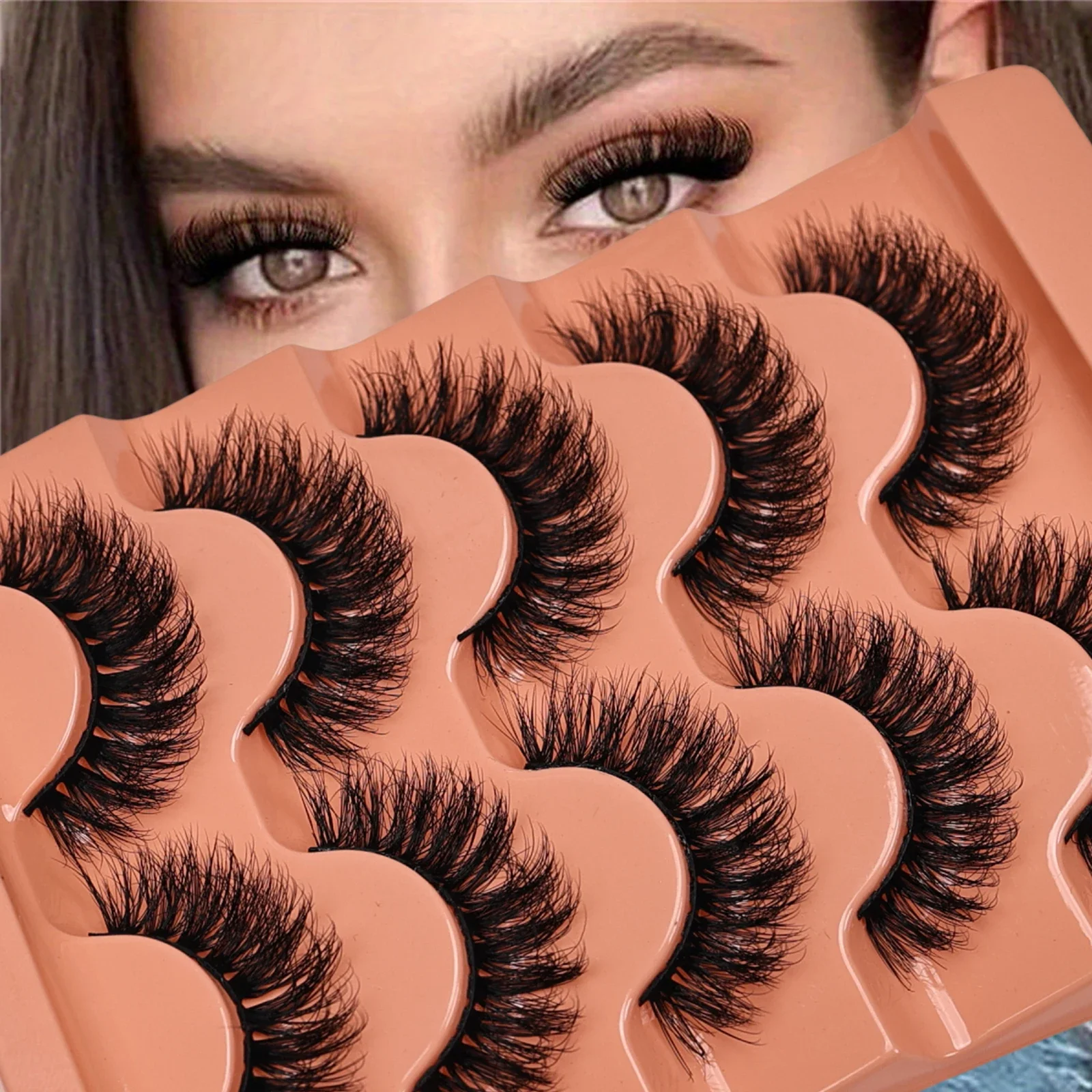 5 par 3D puszyste sztuczne rzęsy do dramatycznych sztucznych rzęs Messy sztuczne rzęsy puszyste grube rzęsy