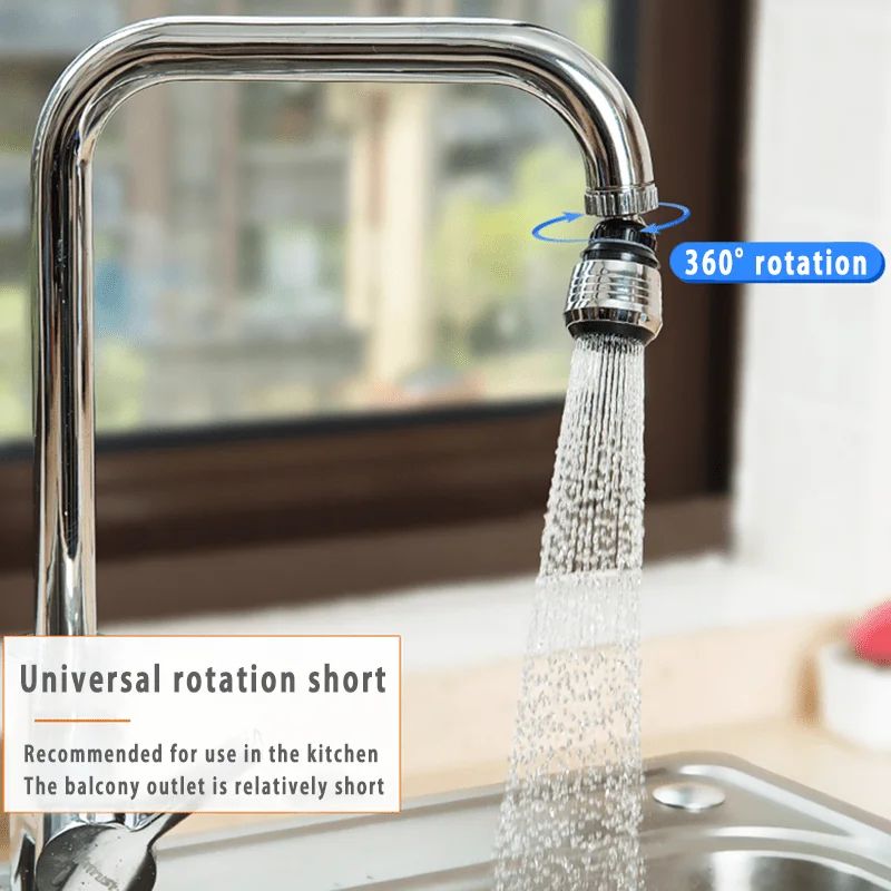 1/2 Stück 360 ° Drehbarer Wasserhahn-Verlängerer - Einstellbare Modi, Wassersparendes Spritzschutz-Design, Geeignet für Küchen- und Badezimmerwaschbecken – Detail 5