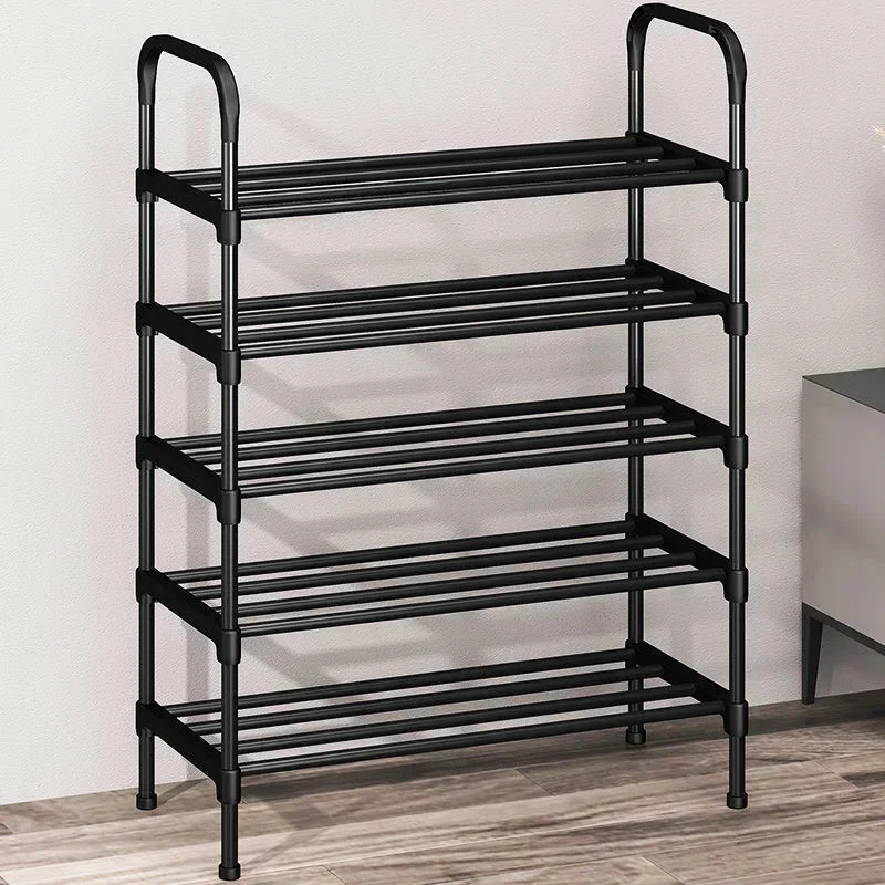 Simple Shoe Rack Plastic Shoe Shelf Footwear Shoe Rack Living Room Space Saving Shoes Organizer Stand Holder Black Shoe Shelf