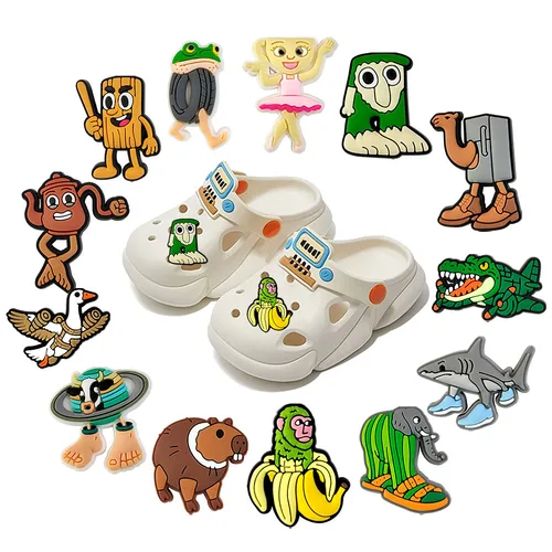 Imagen 2 del producto 13/50 Uds MINISO Brainrot italiano divertido Animal zapatos encantos zapatos de dibujos animados accesorios decoración hebilla para zuecos sandalias pulsera