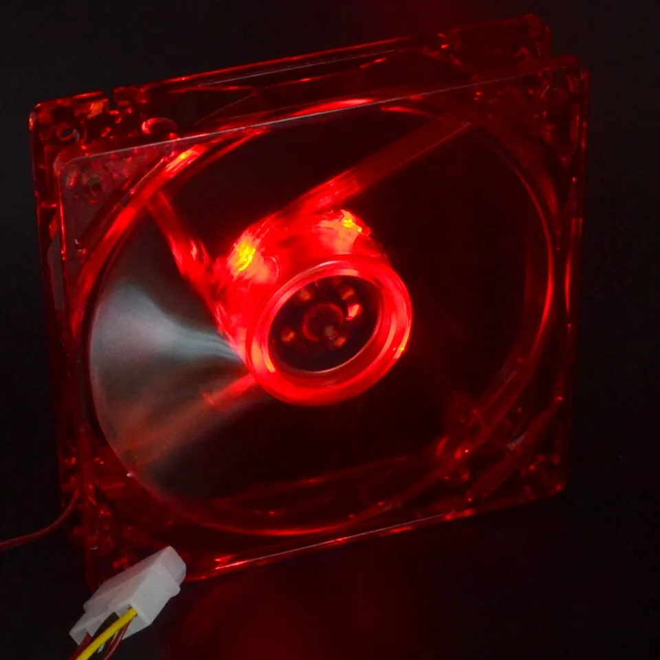 12025 12V 4Pin DC Red Light 120MM 12CM 120MMx120MMx25mm PC Comptuer LED cooling 12v Fan