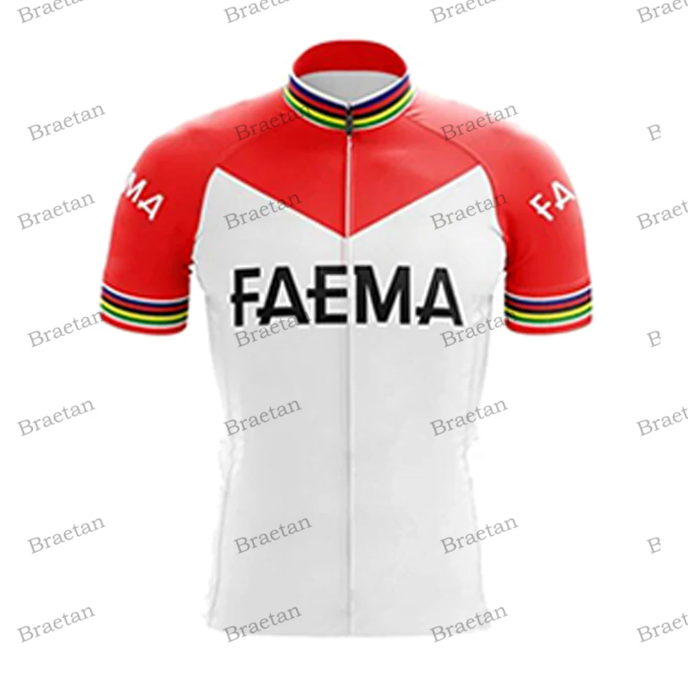 Faema Retro Cycling Jersey Men Short Sleeve VillageCycling Bike Clothing Cycling Wear Jersey Bicycle Clothes  Salvarani