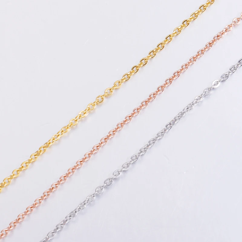 10Pcs 40 45 50 55 60cm Stainless Steel Cable Chain Necklaces 1mm 1.5mm 2mm Thickness Chain Necklaces For Women's Jewelry