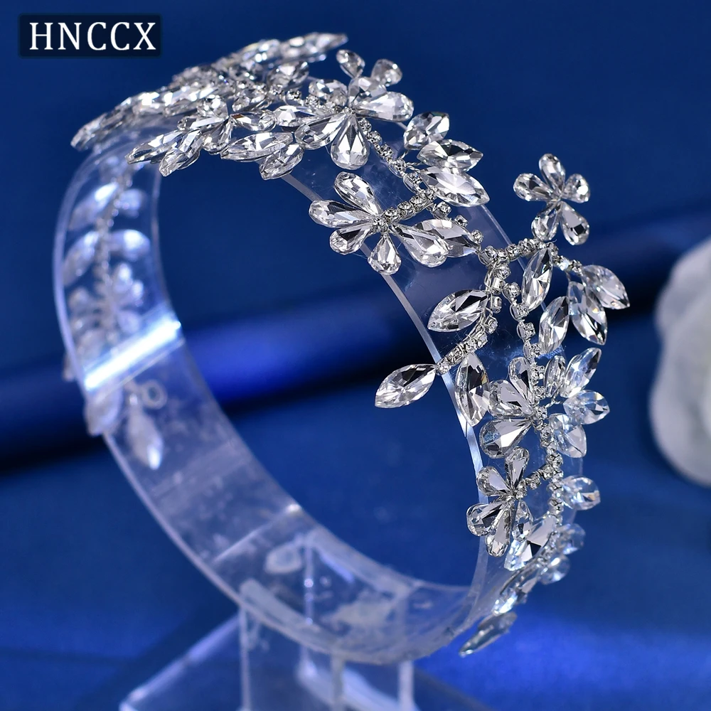 

HNCCX Handmade Wedding Headbands Rhinestone Leaves Headwear Bridal Fashion Crystal Hair Accessories Headdresses for Bride CP239