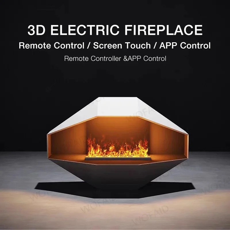 Luxury Crystal Design Smart WiFi Mist Fireplace Suite: Bluetooth Speaker Sync, IPX4 Waterproof Fireplace- Some EU Free VAT