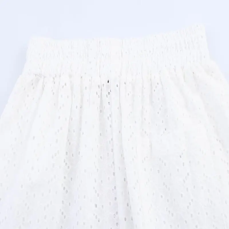 2025 Summer New Women's Casual Hollow Embroidery Comfortable Mid-Waist ort Pants Versatile Sle l Waist ort orts