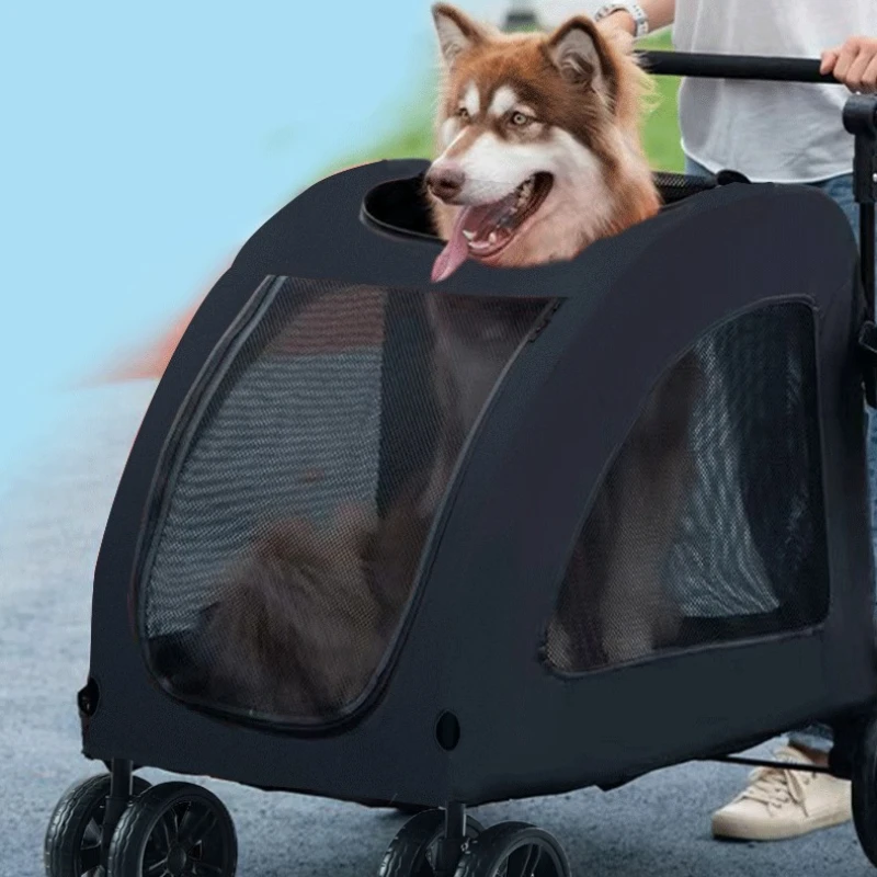 Carrito para perros grandes transpirable con altura ajustable y cierre - imagen 2