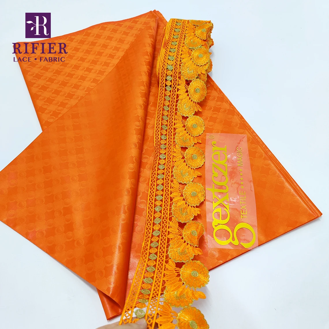 African Guipure Ribbon With Bazin Rich Fabric Original Nigerian African Bride Dress Lace Trim Senegal Mali Jacquard Basin