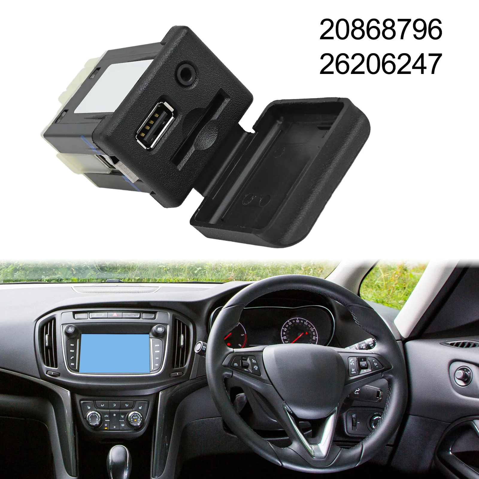 

12V Socket USB Socket Wear-resistant Anti-corrosion Made Of ABS Material Auxiliary Socket For Opel Power Adapter
