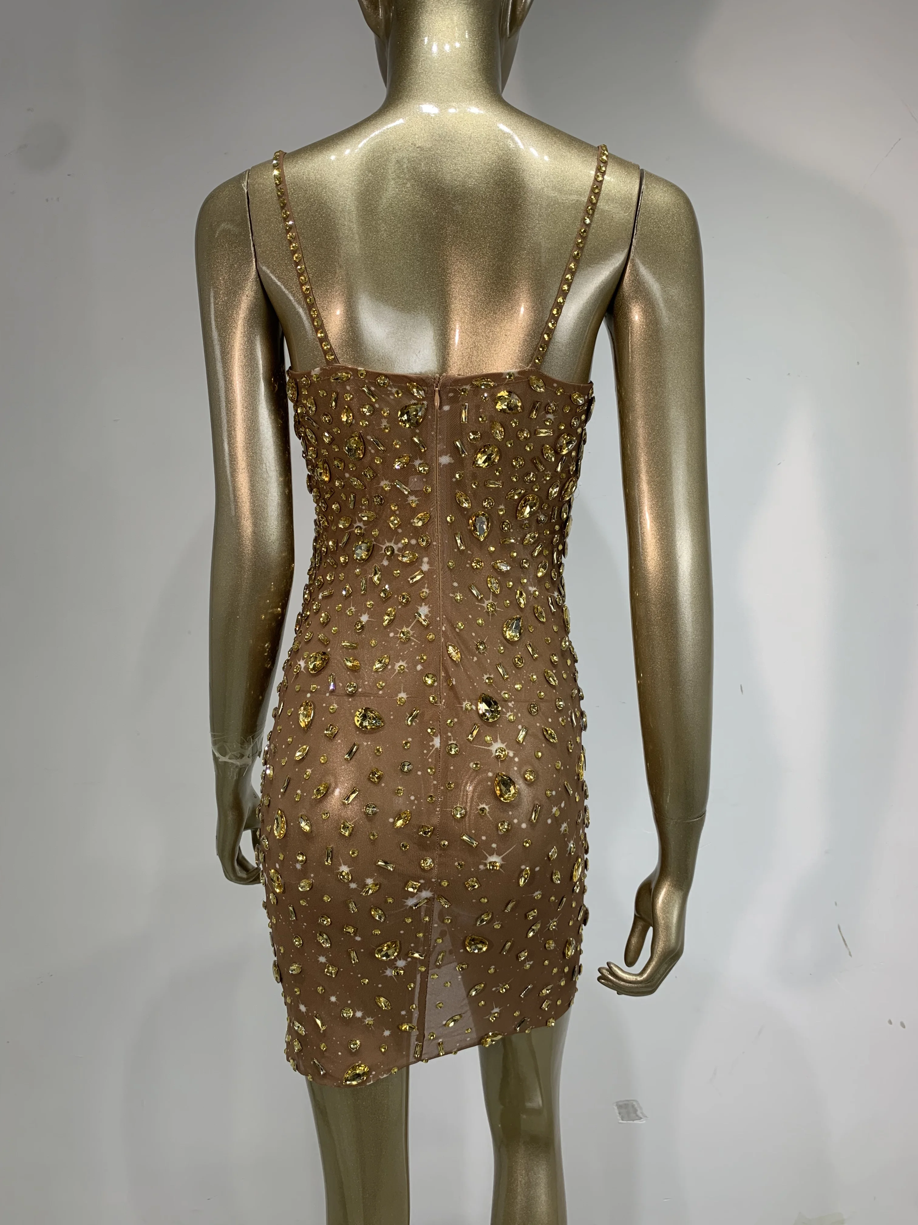 Glitzerndes Strass-Bodycon-Min – Sparkly Rhinestone Club Party Dress Bewertung und Preis