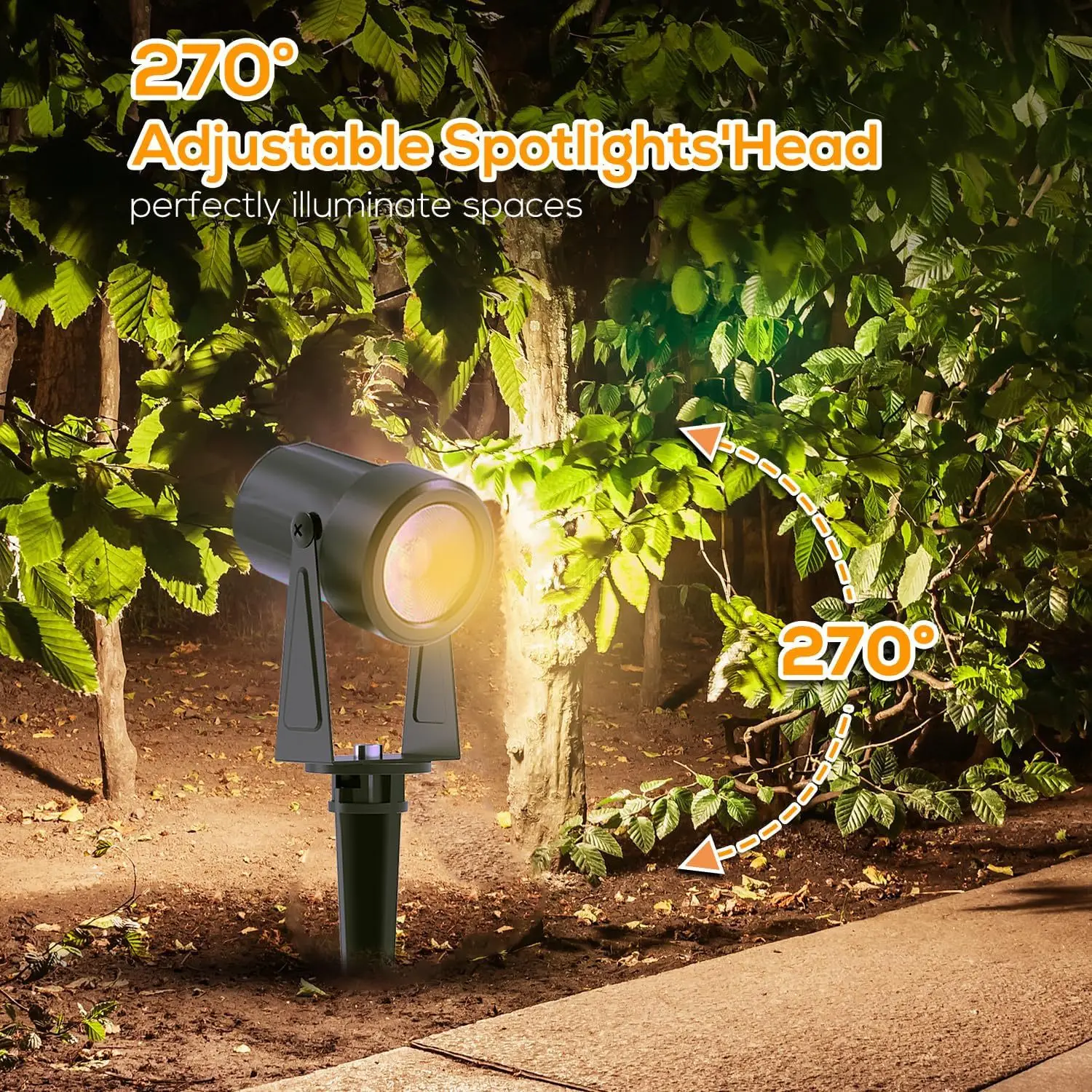 New RGBW spotlight Park scenic spotlight beautification lighting spotlight RF remote control timing spotlight